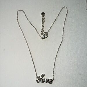 Brighton LOVE Necklace Silver Tone Heart Charm Pendant